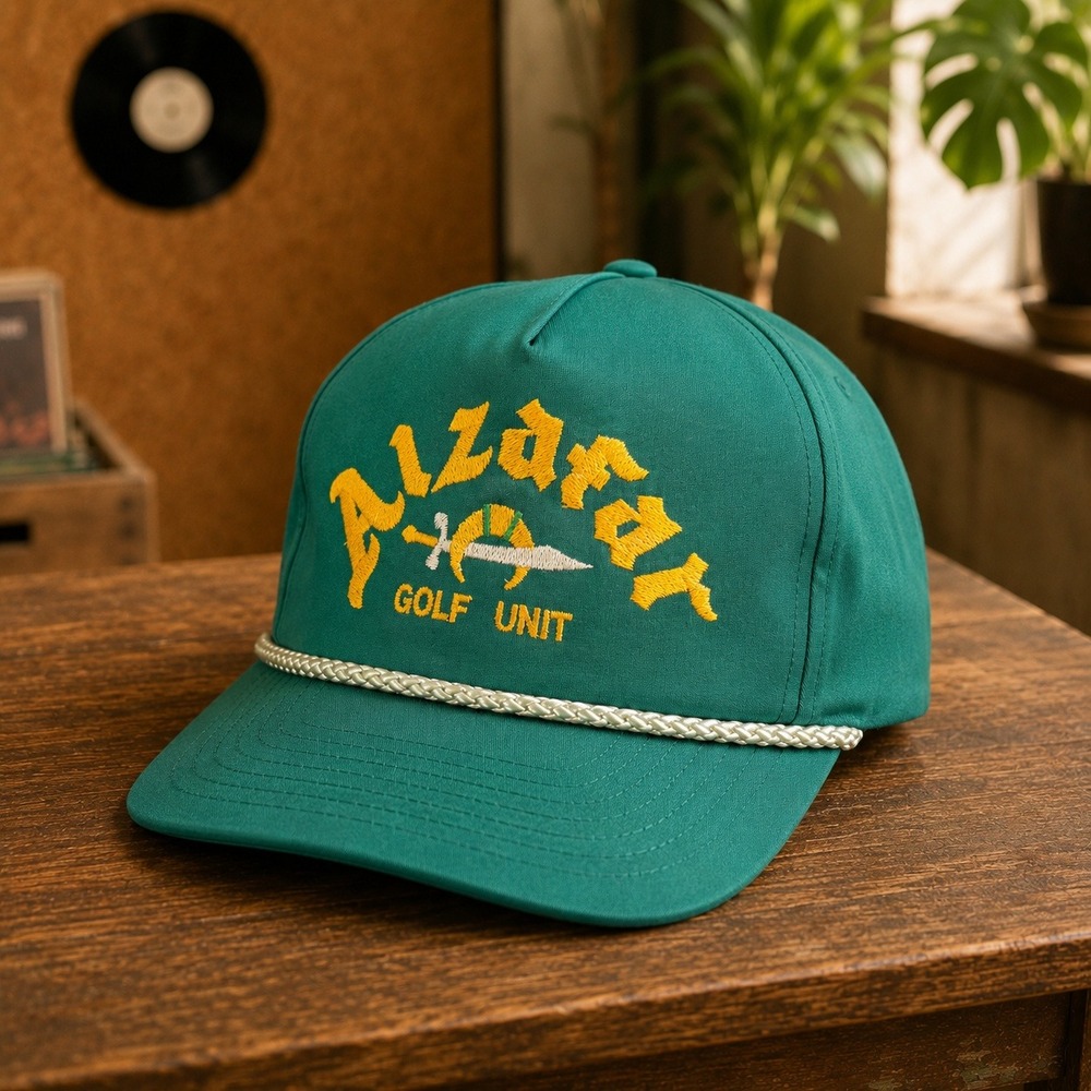 Vintage Alzafar Golf Unit Rope Hat Green Snapback Mohr's 90s‎ Retro Cap